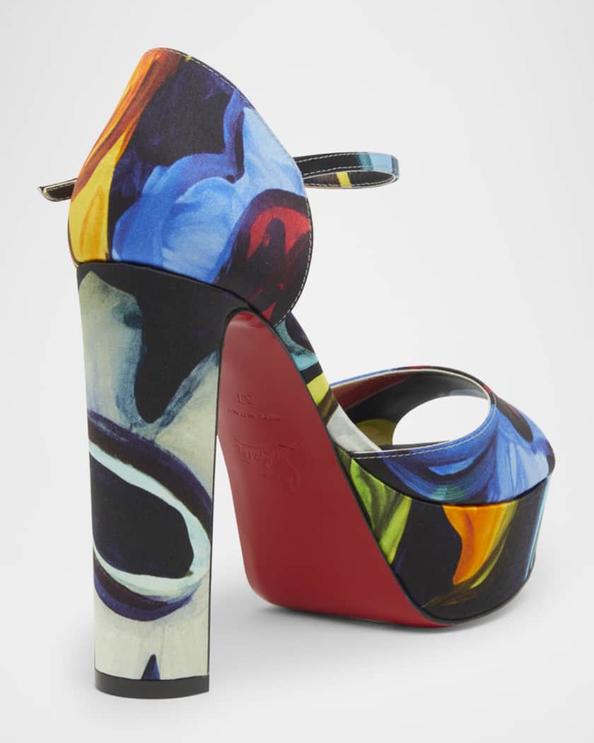 Sandaloo Multi Red Sole Platform Sandals