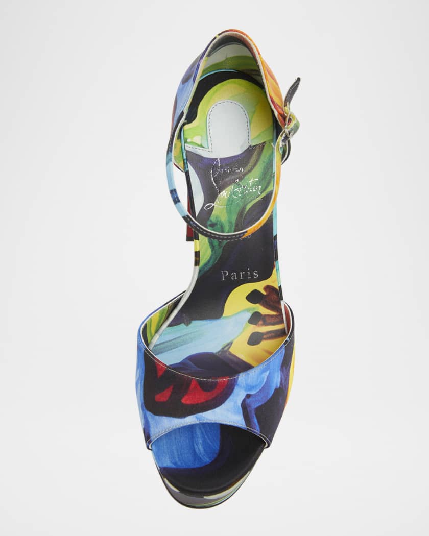 Sandaloo Multi Red Sole Platform Sandals