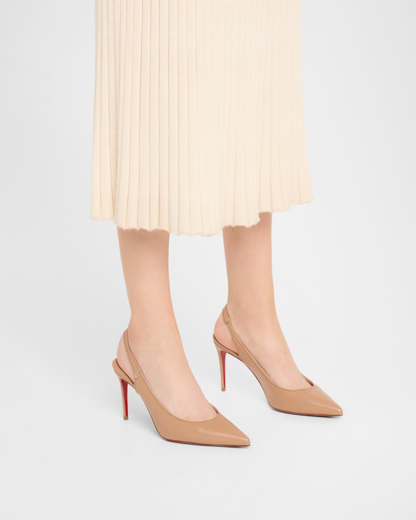 Sporty Kate Leather Red Sole Slingback Pumps