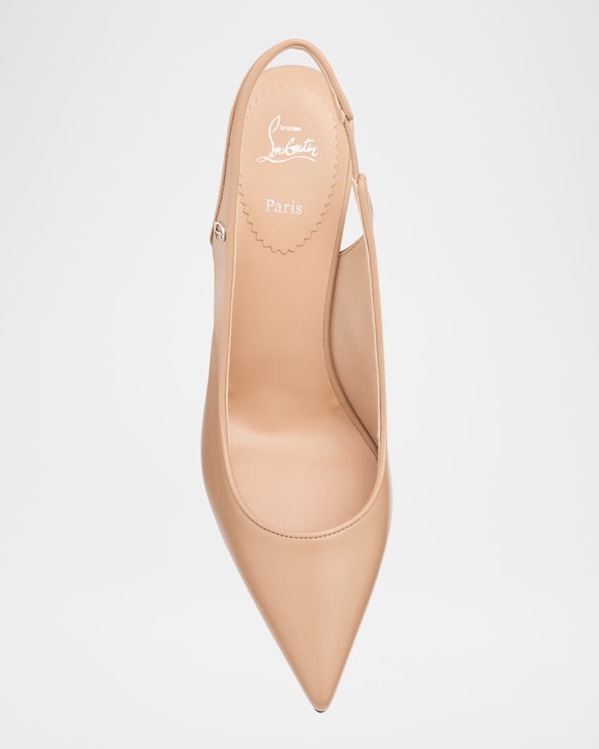 Sporty Kate Leather Red Sole Slingback Pumps