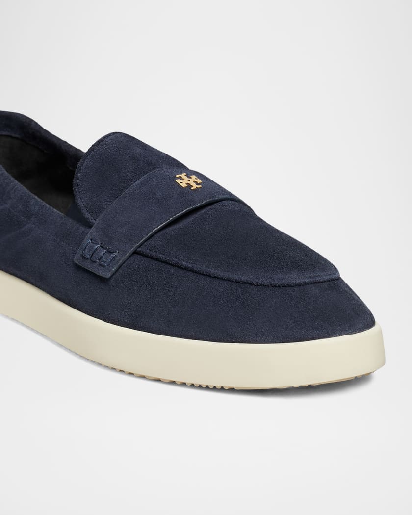 Sporty Suede Slip-On Loafers