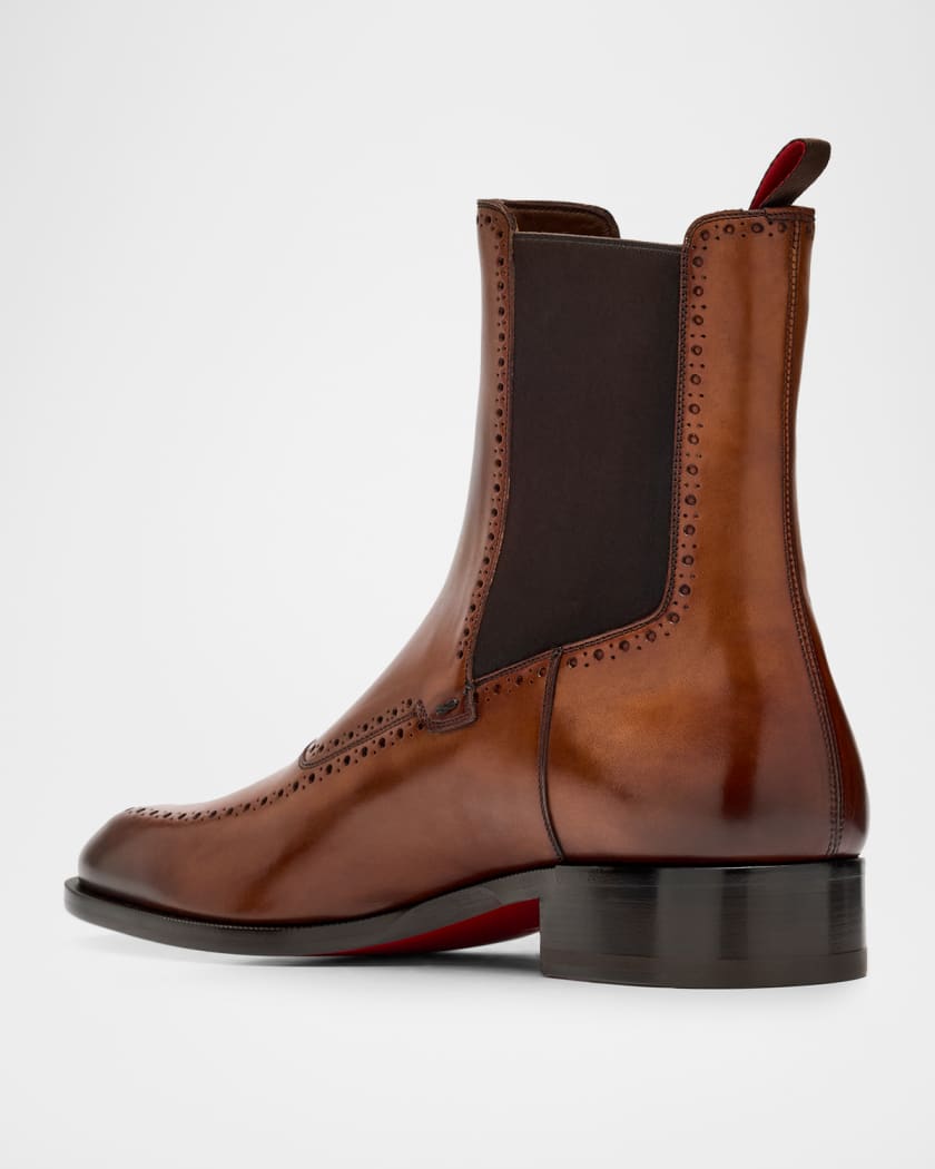 Men's Sartosea Brogue Patina Leather Chelsea Boots
