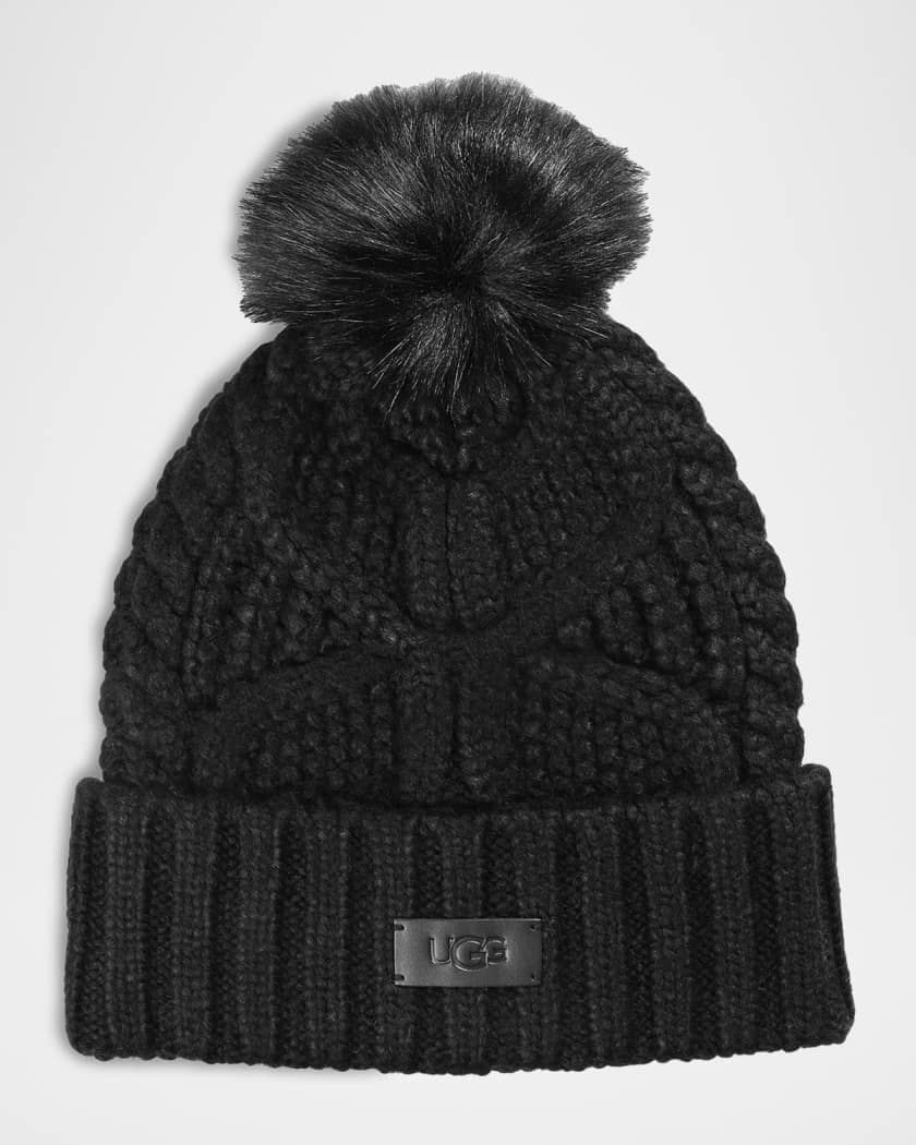 UGG Cable Knit Beanie W Pom Pom Neiman Marcus