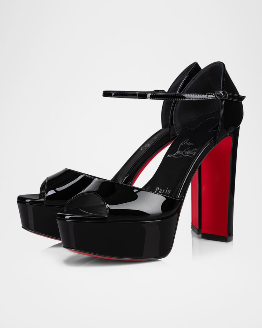 Sandaloo Patent Red Sole Platform Sandals