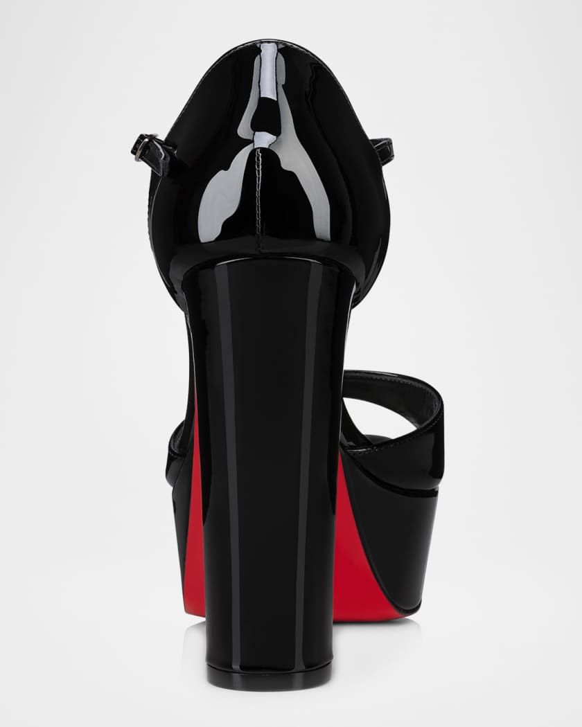 Sandaloo Patent Red Sole Platform Sandals