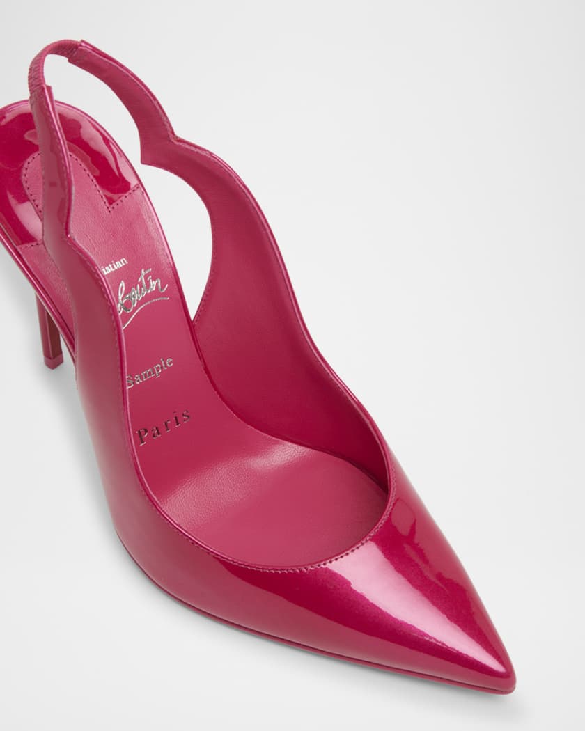 Hot Chick Patent Red Sole Slingback Pumps