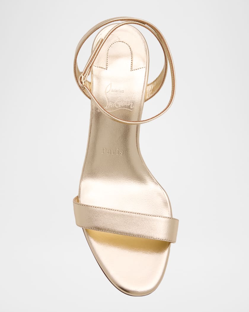 Miss Z Metallic Leather Red Sole Sandals