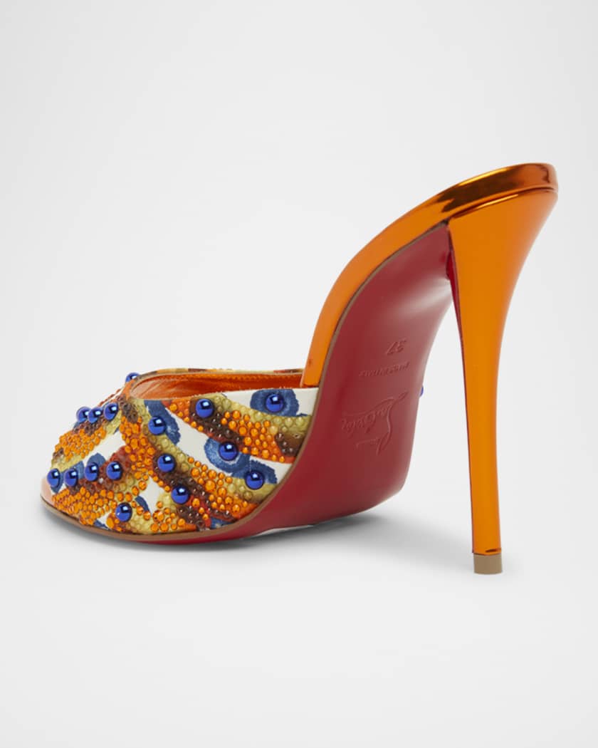Miss Z Beaded Red Sole Mule Sandals