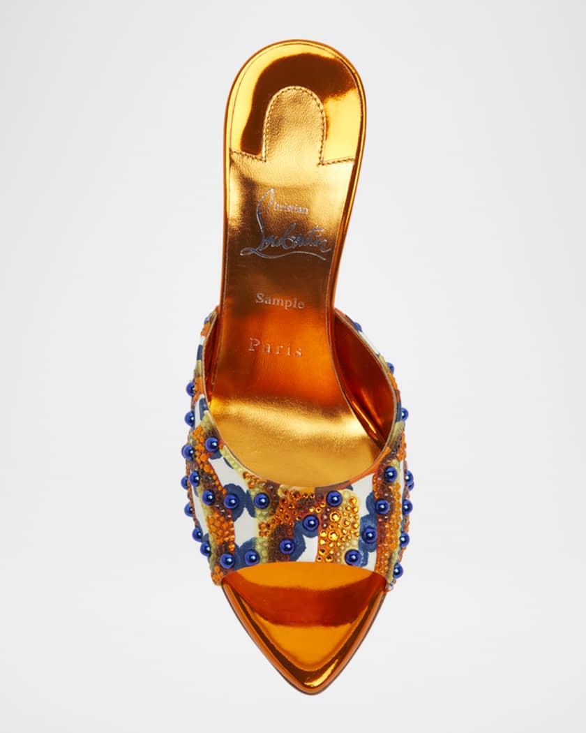 Miss Z Beaded Red Sole Mule Sandals