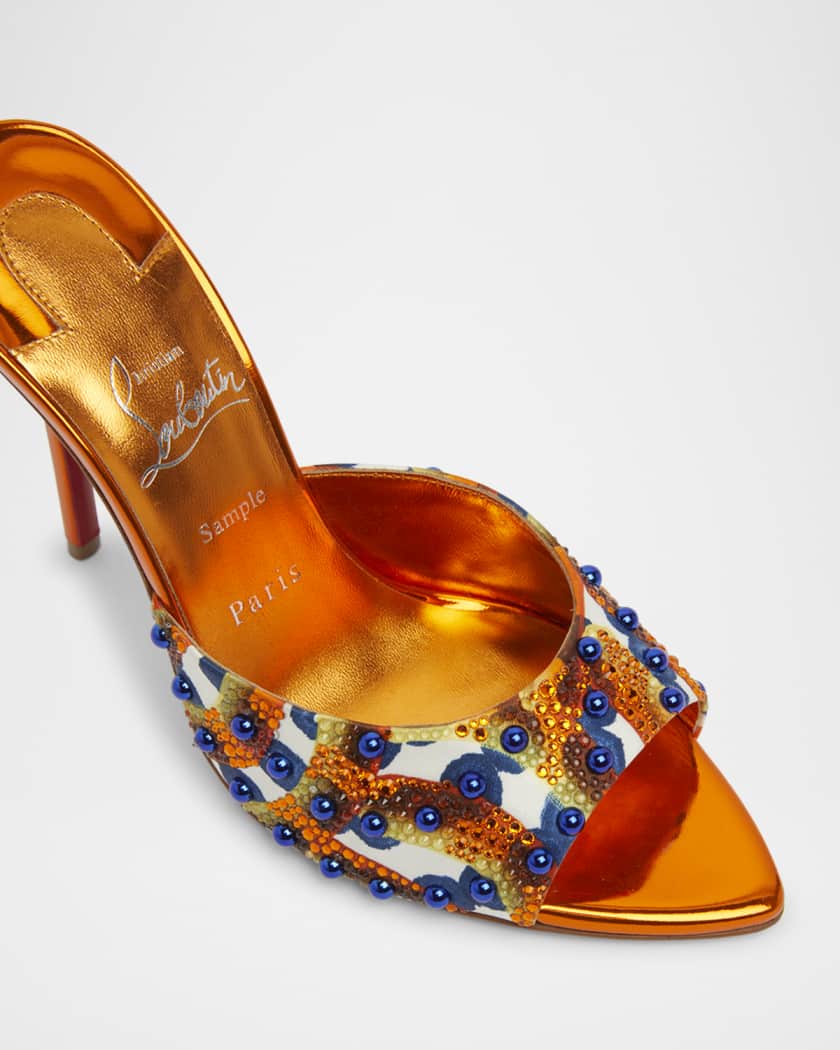 Miss Z Beaded Red Sole Mule Sandals