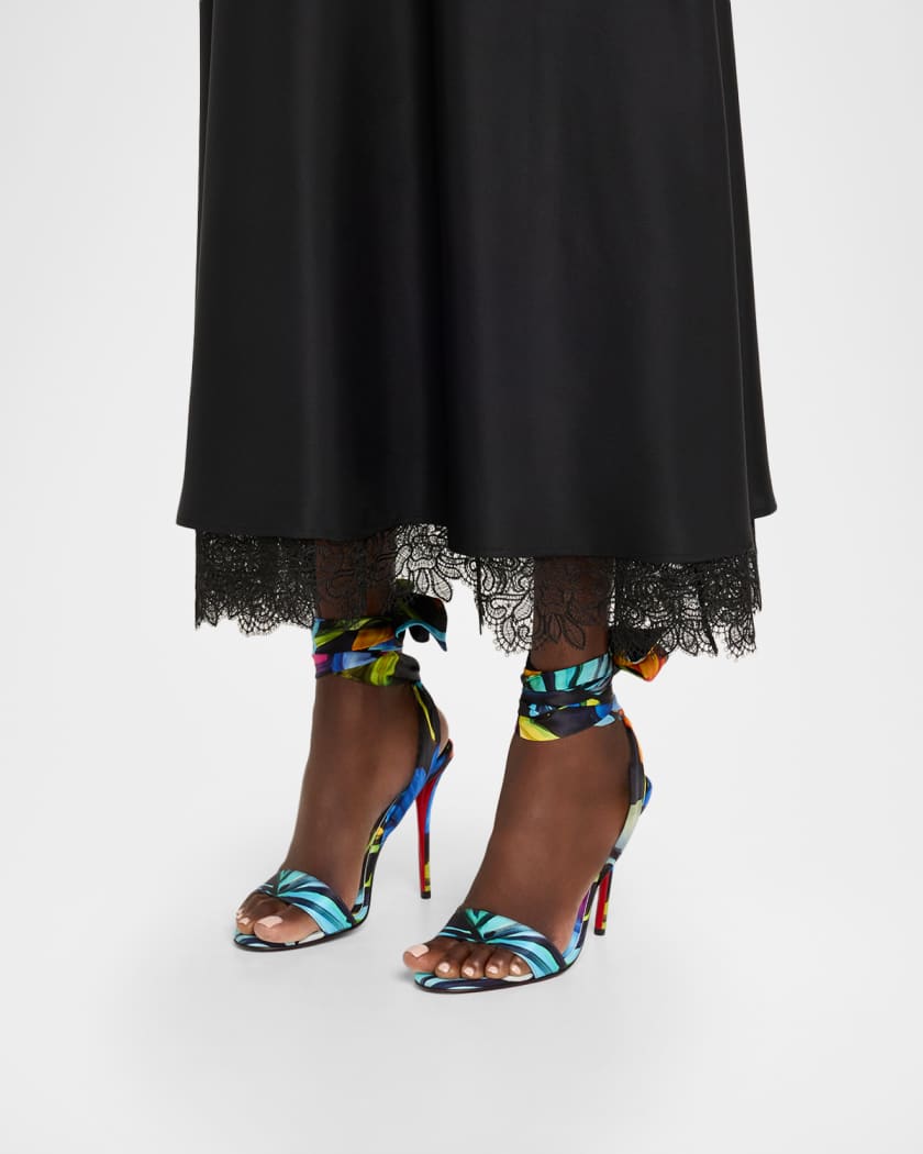Miss Z Du Desert Satin Red Sole Sandals 