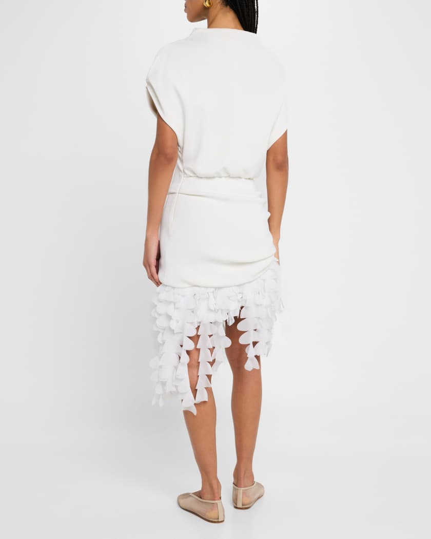 Kayla Draped Petal-Frill Mini Dress