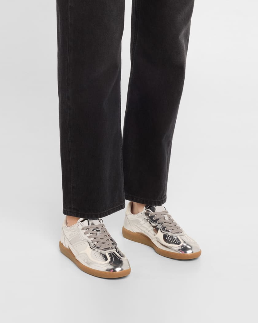 TB.490 Rife Shimmer Metallic Leather Sneakers