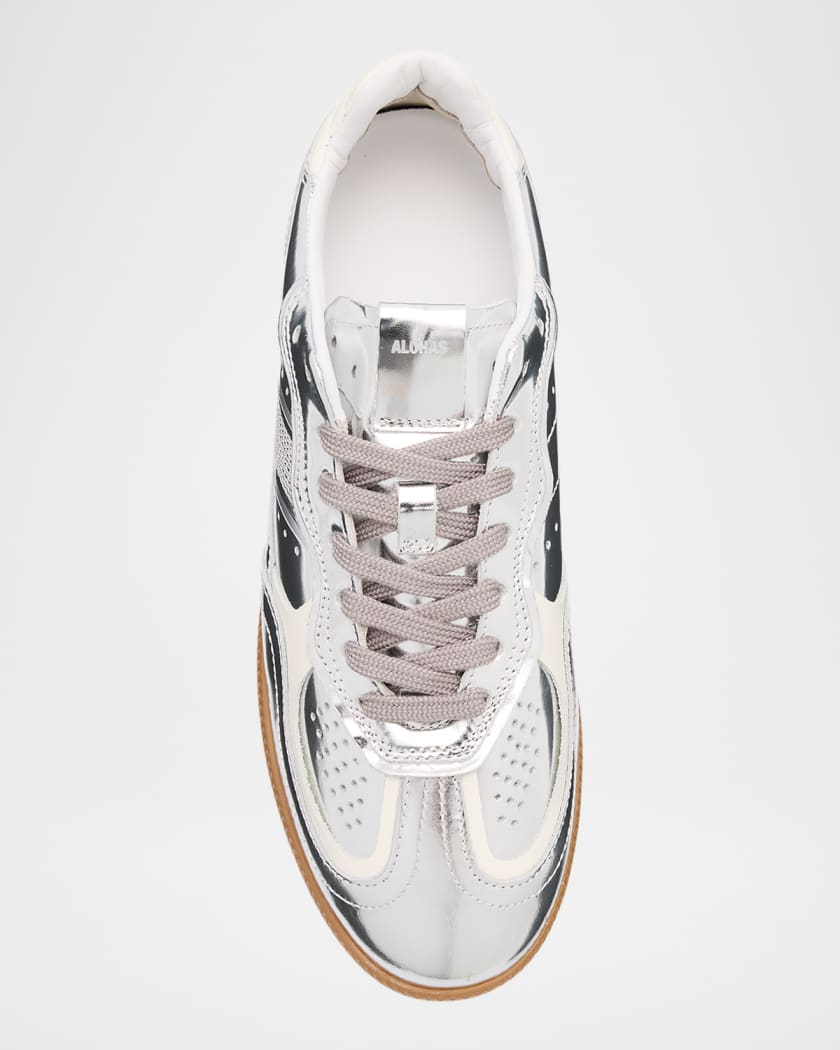 TB.490 Rife Shimmer Metallic Leather Sneakers