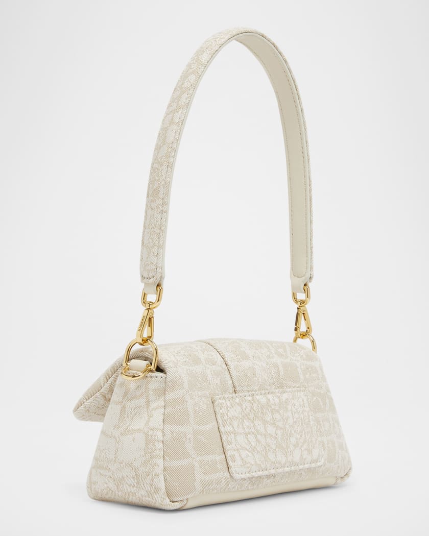 Le Petit Bambimou Croc-Print Canvas Shoulder bag