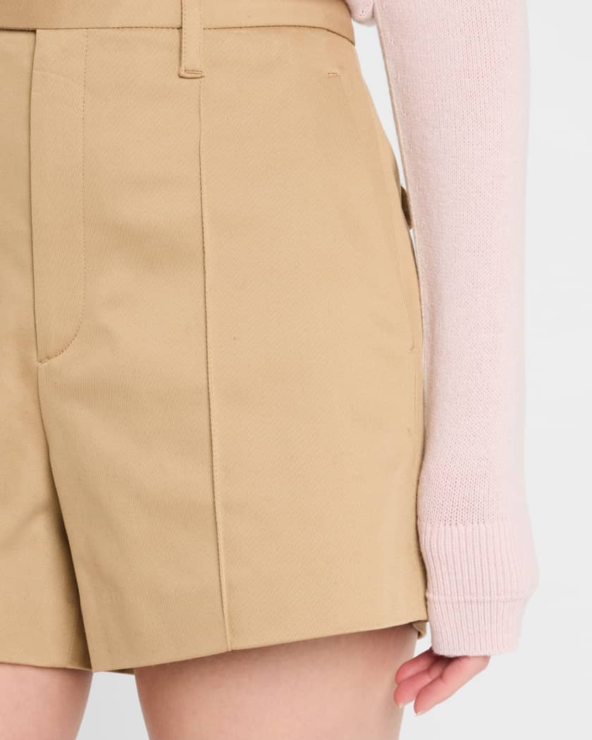 High-Rise Pintuck Shorts
