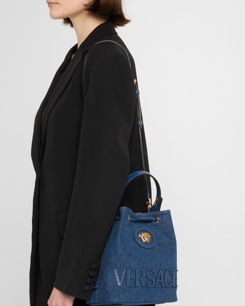 La Medusa Denim Bucket Bag