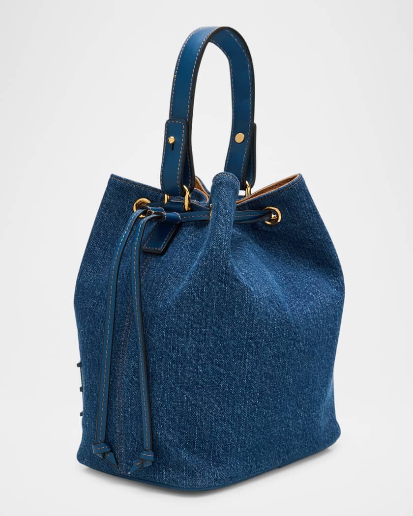 La Medusa Denim Bucket Bag