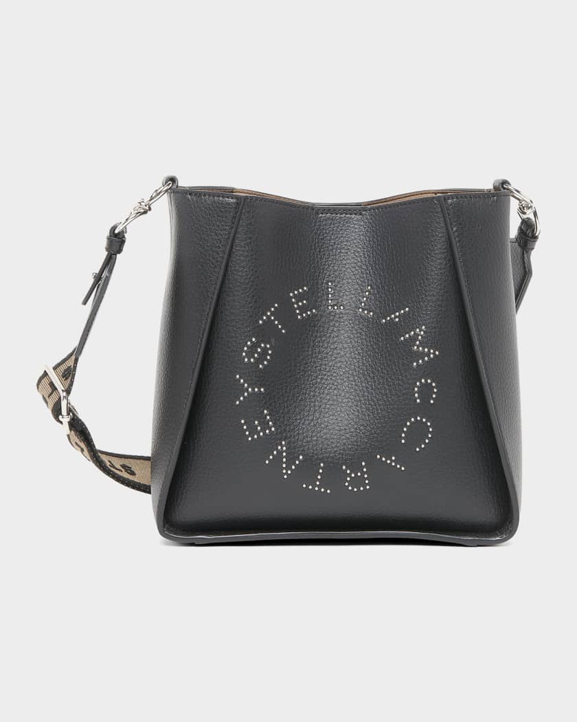 Mini Studded Logo Crossbody Bag in Eco Grainy Vegan Leather