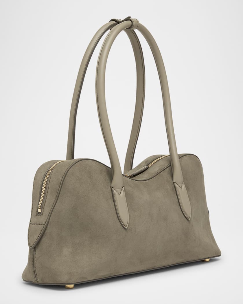 Zip Alter Suede Shoulder Bag