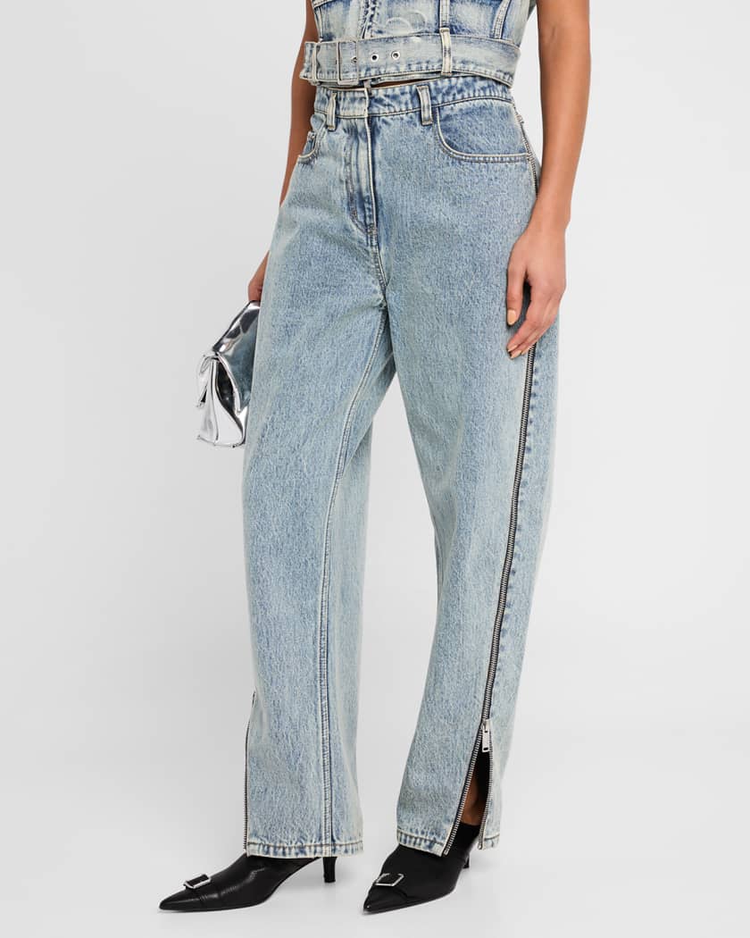 Curved Side-Zip Jeans