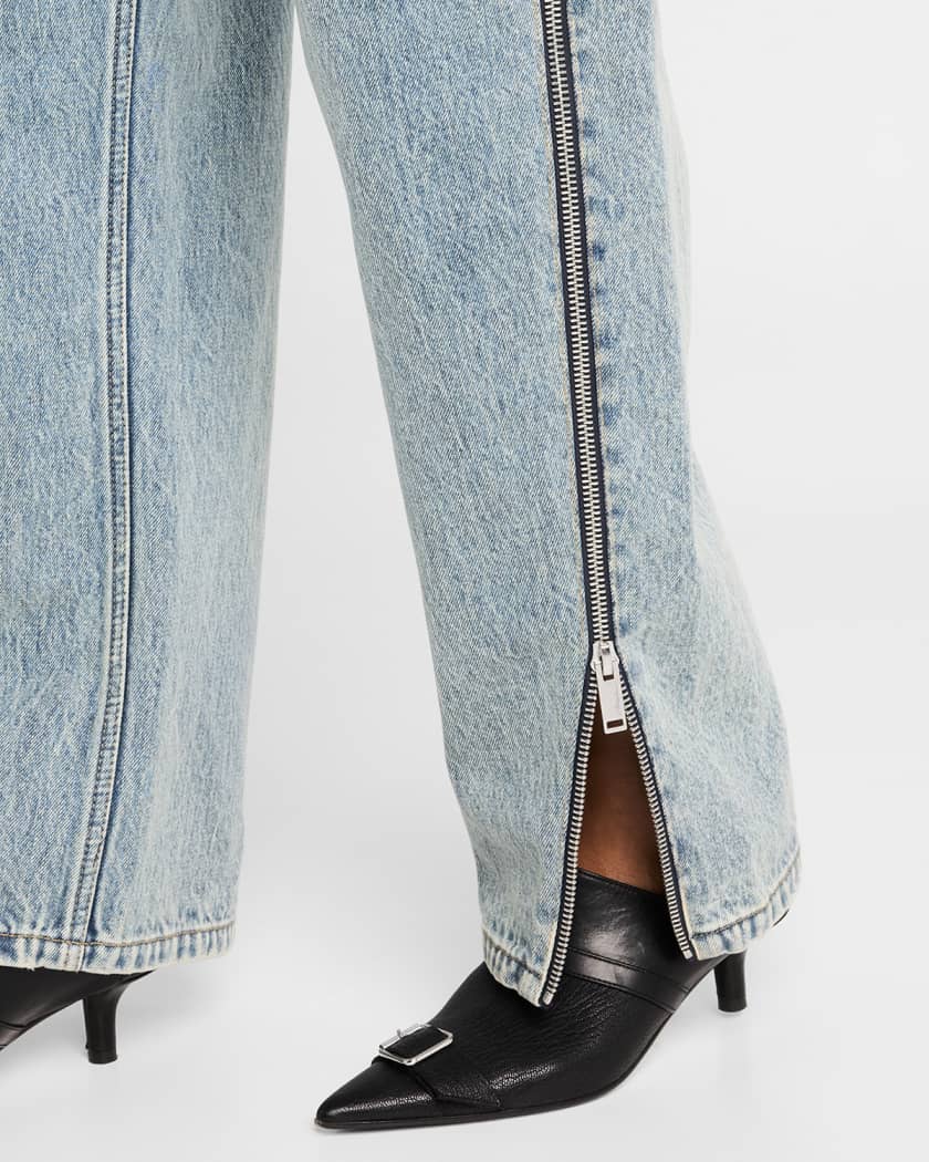 Curved Side-Zip Jeans