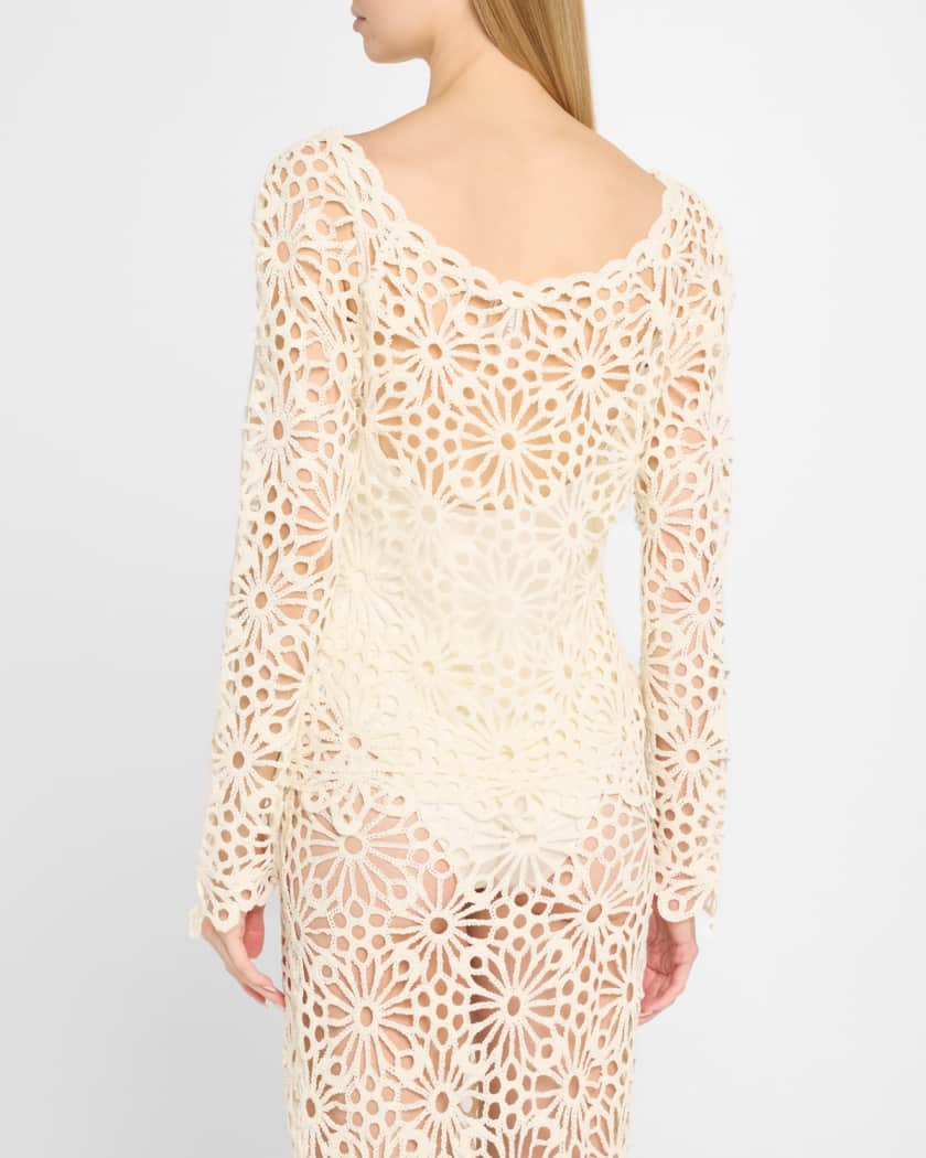 Floral Crochet Raglan Top
