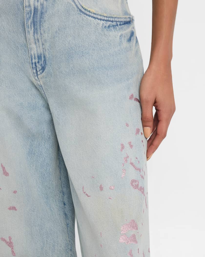 Wide-Leg Baggy Paint Jeans 