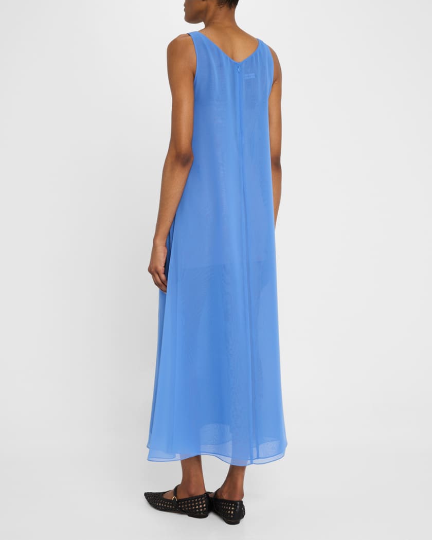 Sleeveless Techno Georgette Maxi Dress
