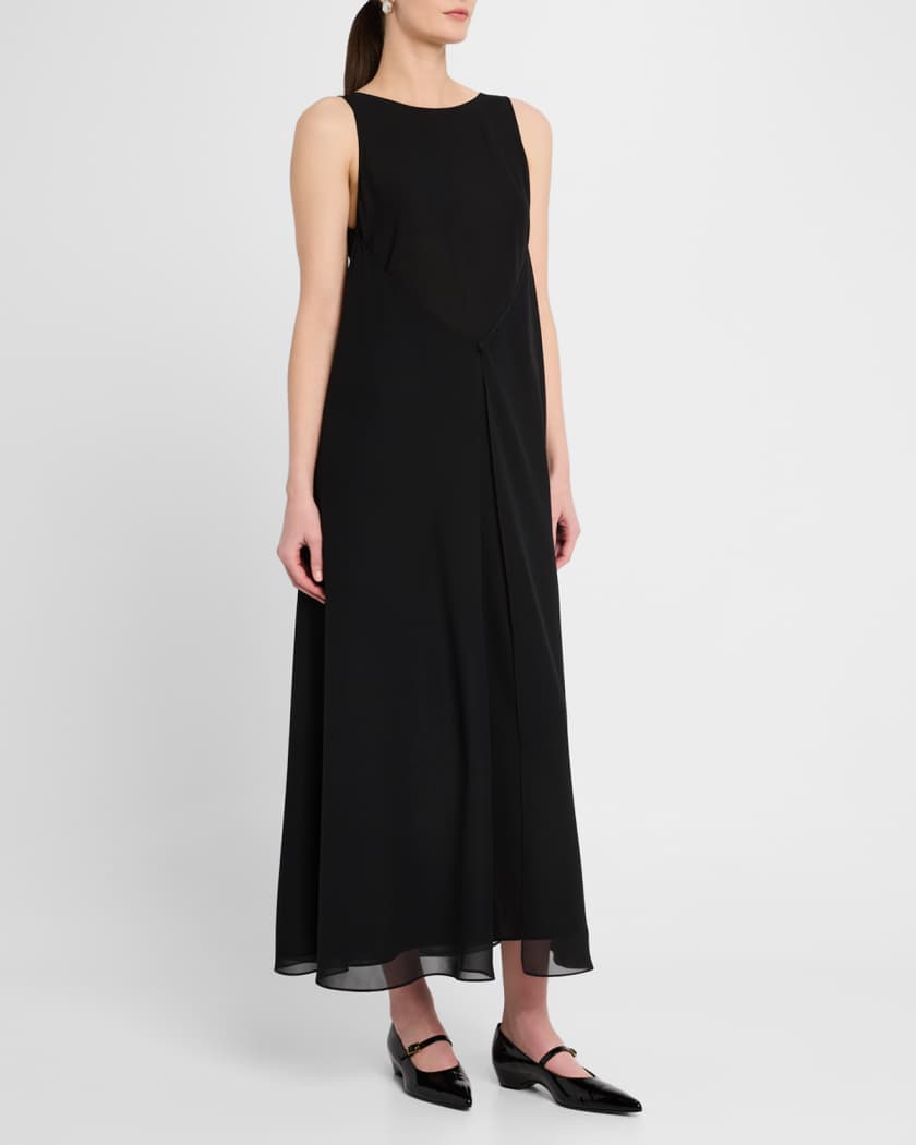Sleeveless Techno Georgette Maxi Dress