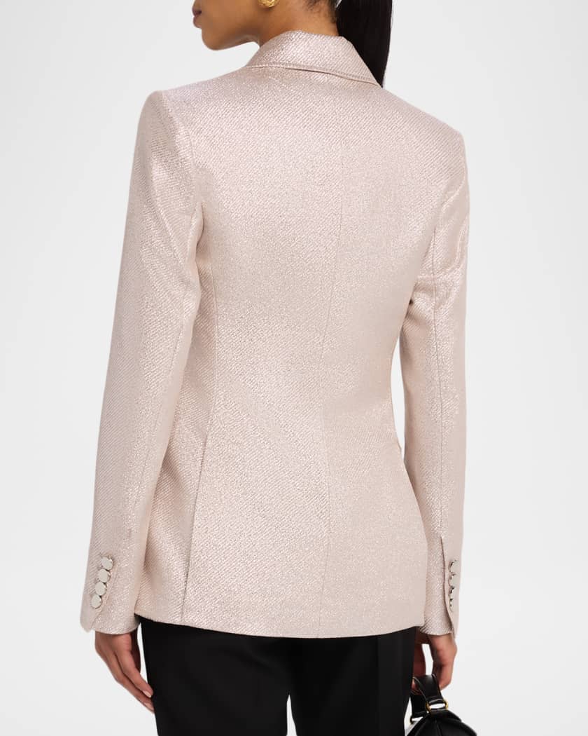 Mia Double-Breasted Metallic Blazer