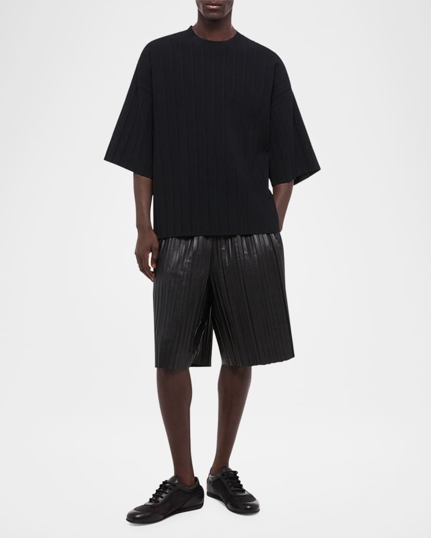 Men's Pleated Crewneck T-Shirt