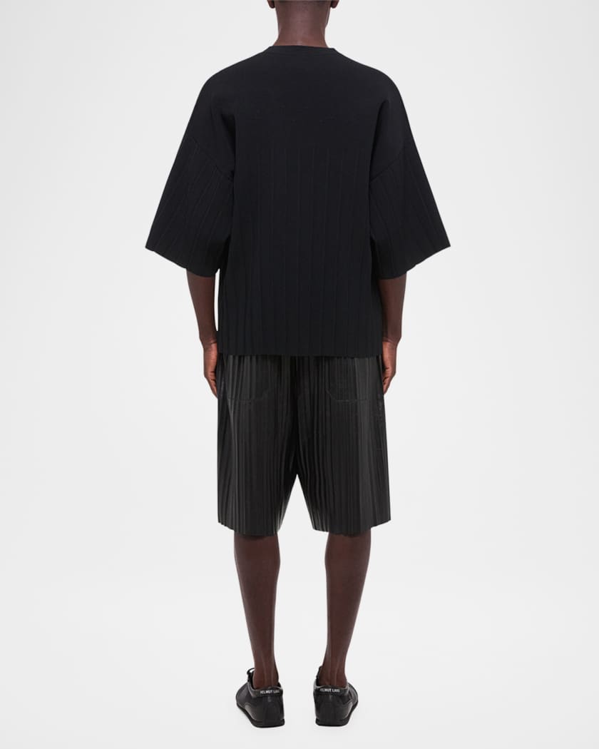 Men's Pleated Crewneck T-Shirt