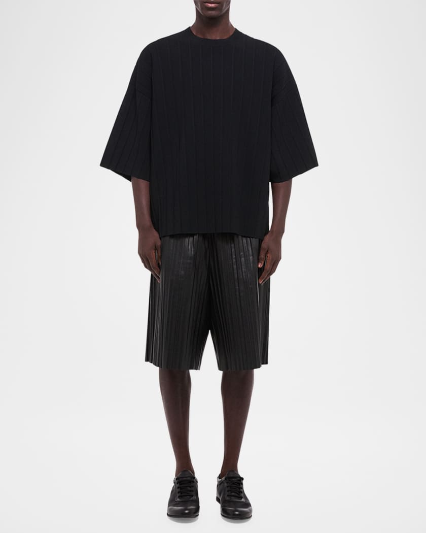 Men's Pleated Crewneck T-Shirt