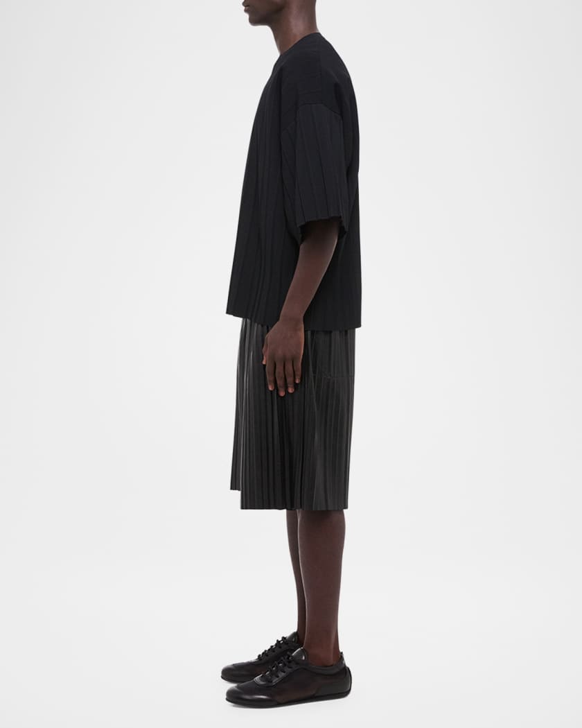 Men's Pleated Crewneck T-Shirt