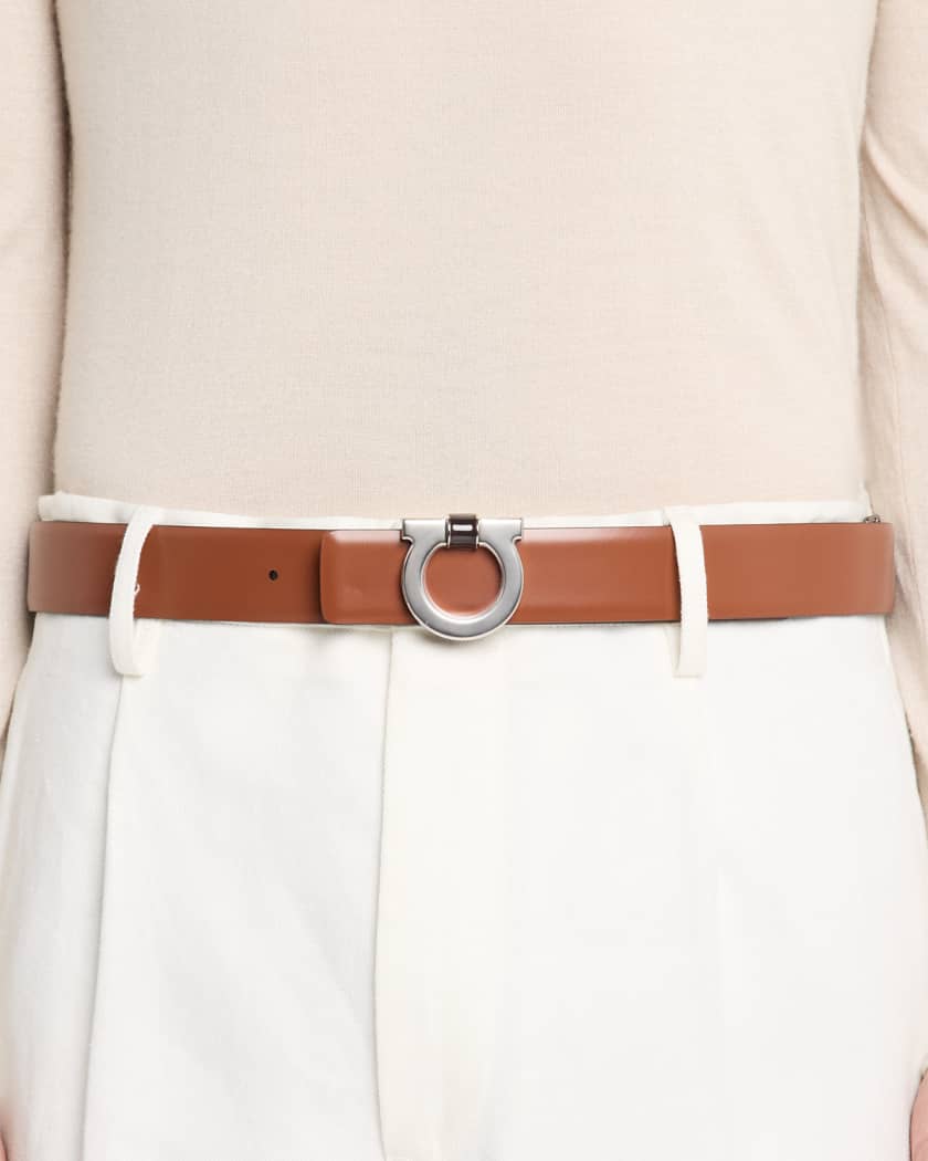 Men's Gancio-Buckle Reversible Leather Belt