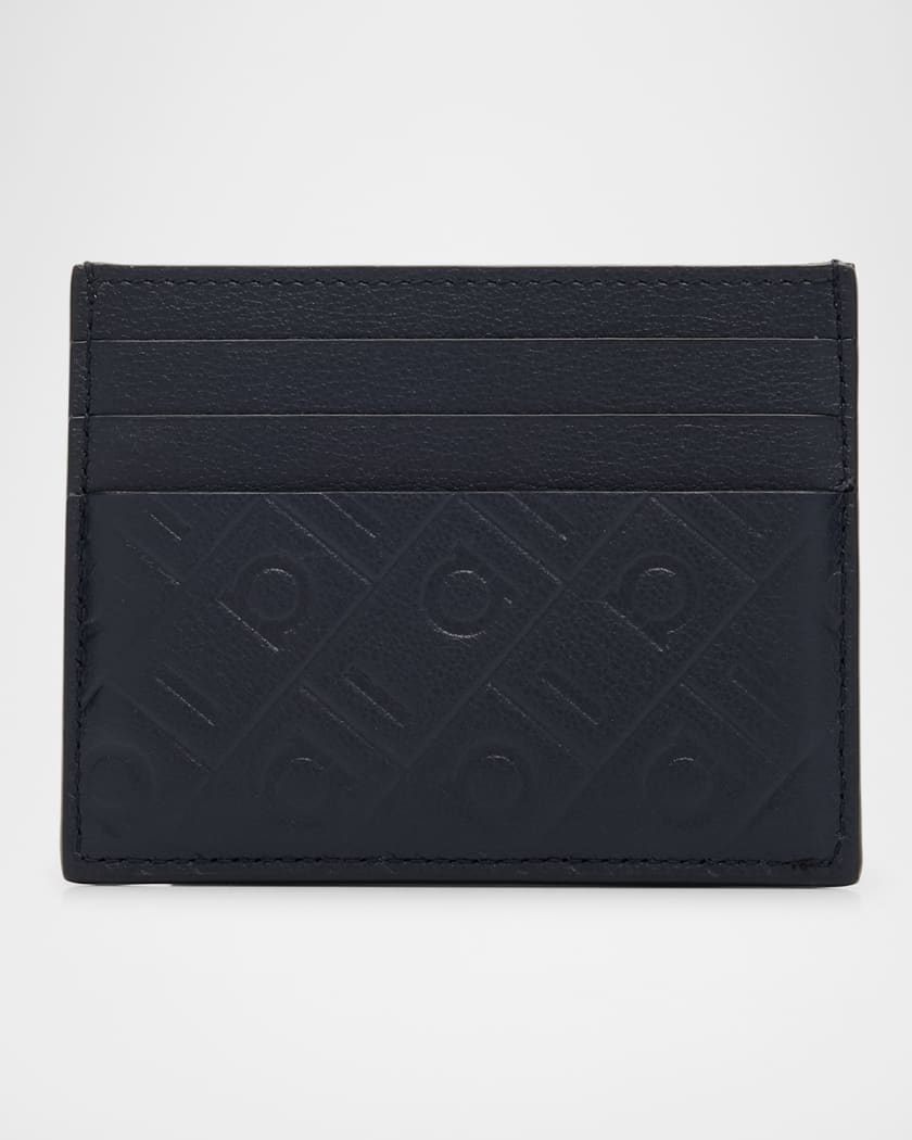Men's Logo Embossed Leather Card Case