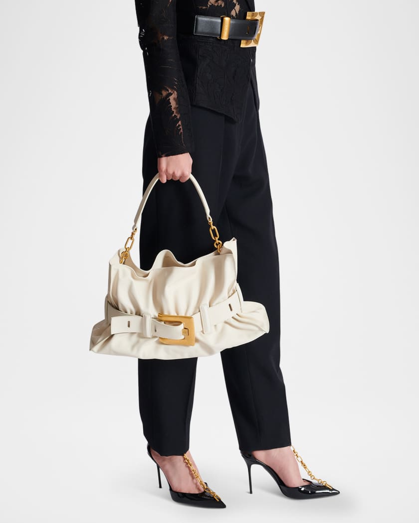 Anthem Medium Buckle Shoulder Bag in Calfskin 