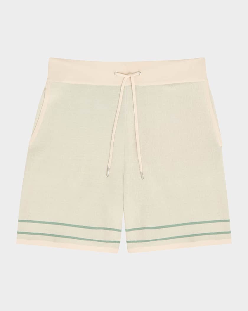 【ODOR】 Twis knit shorts in vanilla SER.O.YA Men's Landon Knit Drawstring Shorts | Neiman Marcus