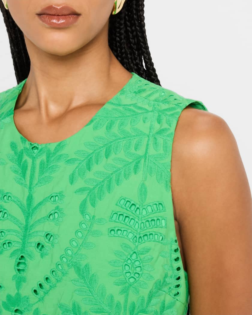 Davis Eyelet Embroidered Crop Shell