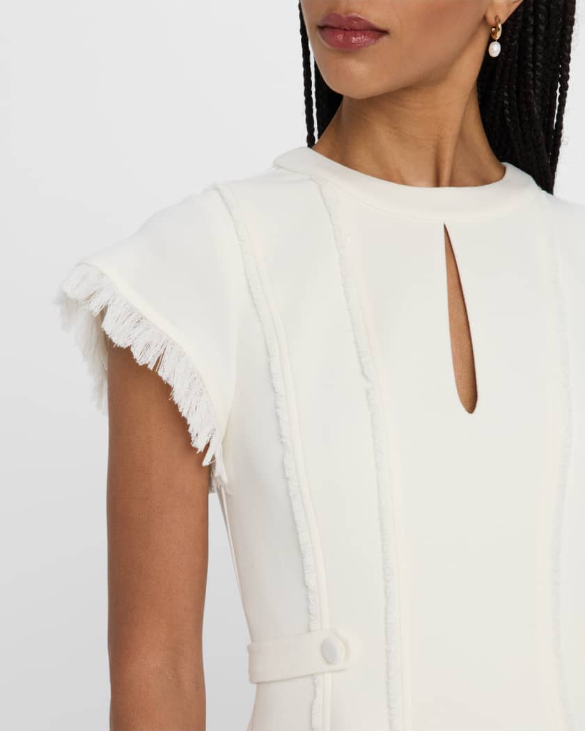 Anielle Fringe Short-Sleeve Mini Dress