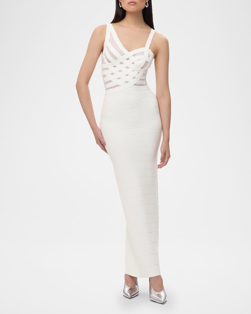 Adeline Crossover Mesh Bandage Gown
