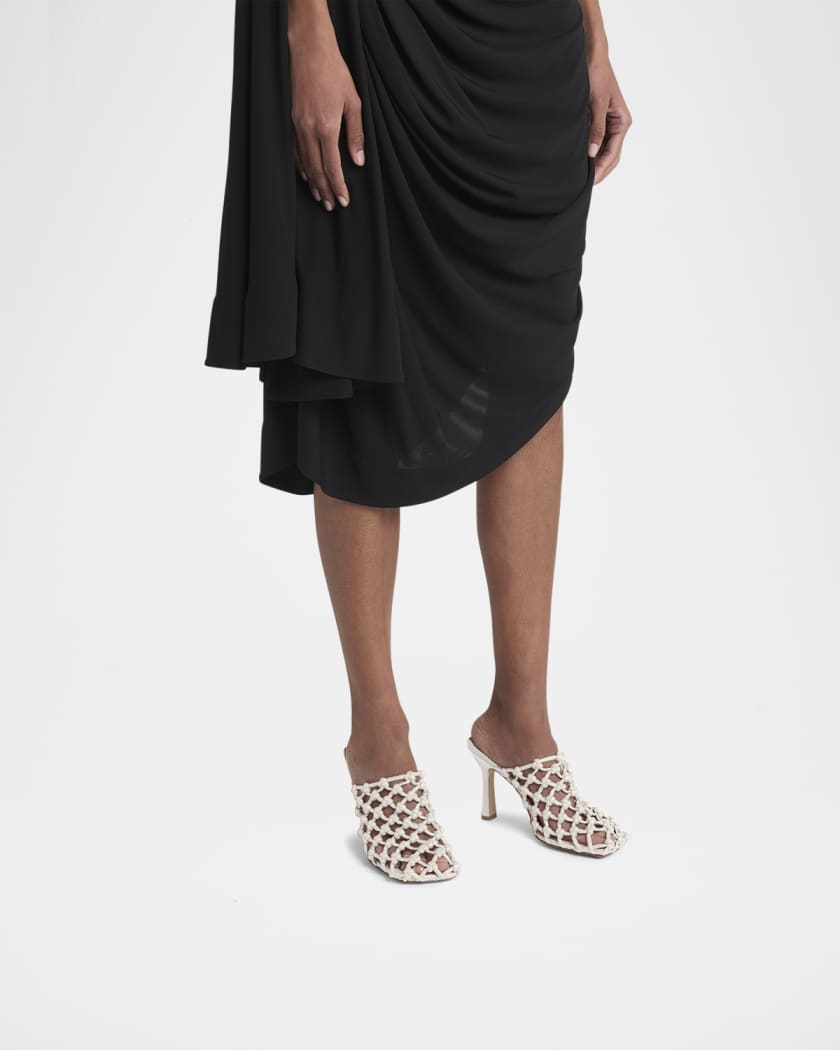 Frog Knotted Leather Stiletto Mules 