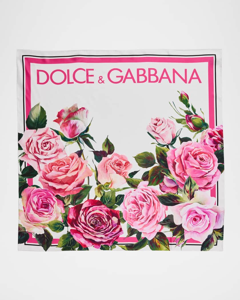 Dolce&Gabbana Floral Silk Twill Foulard Scarf | Neiman Marcus