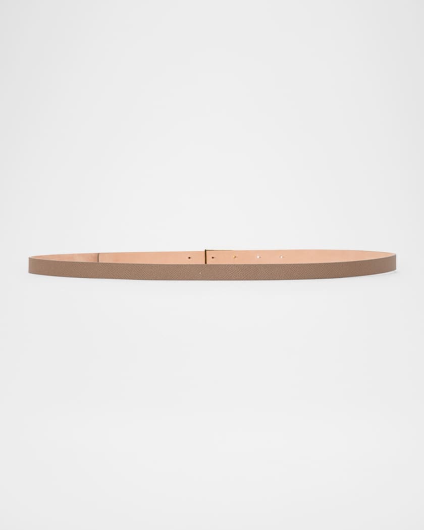 Gold-Plated B-Logo Skinny Leather Belt