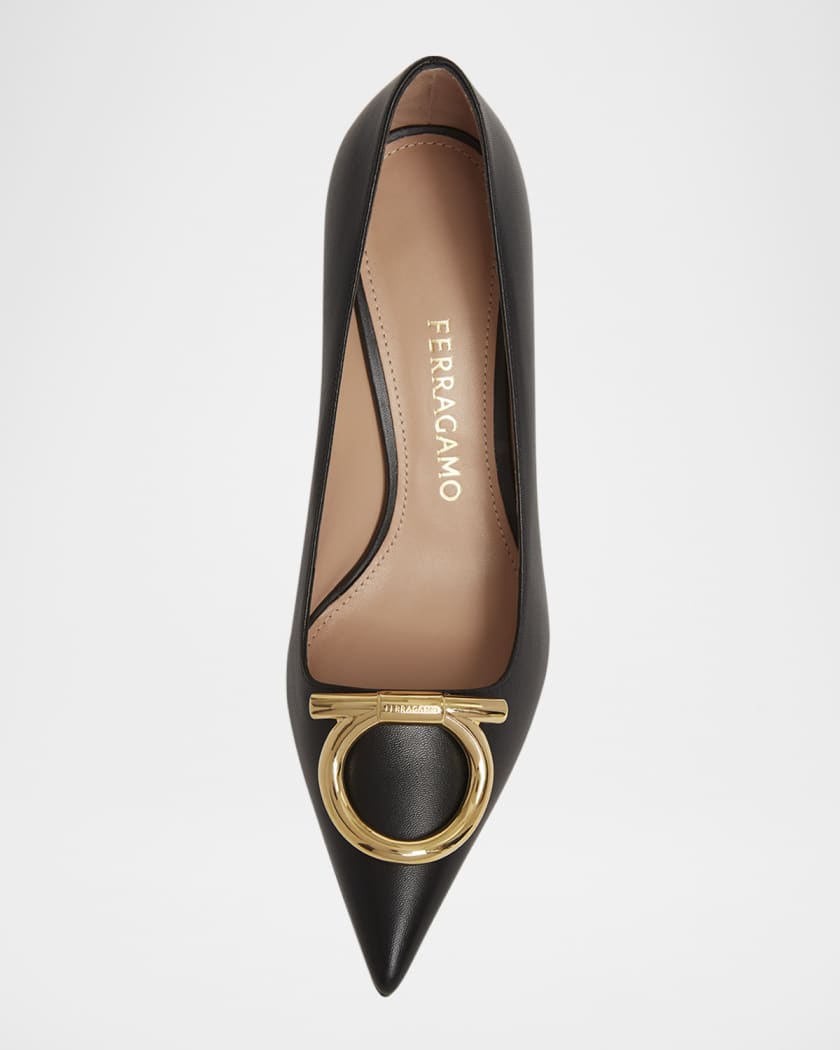 Lara Leather Gancini Pumps