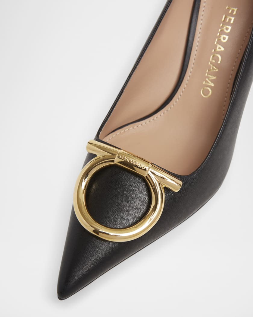 Lara Leather Gancini Pumps