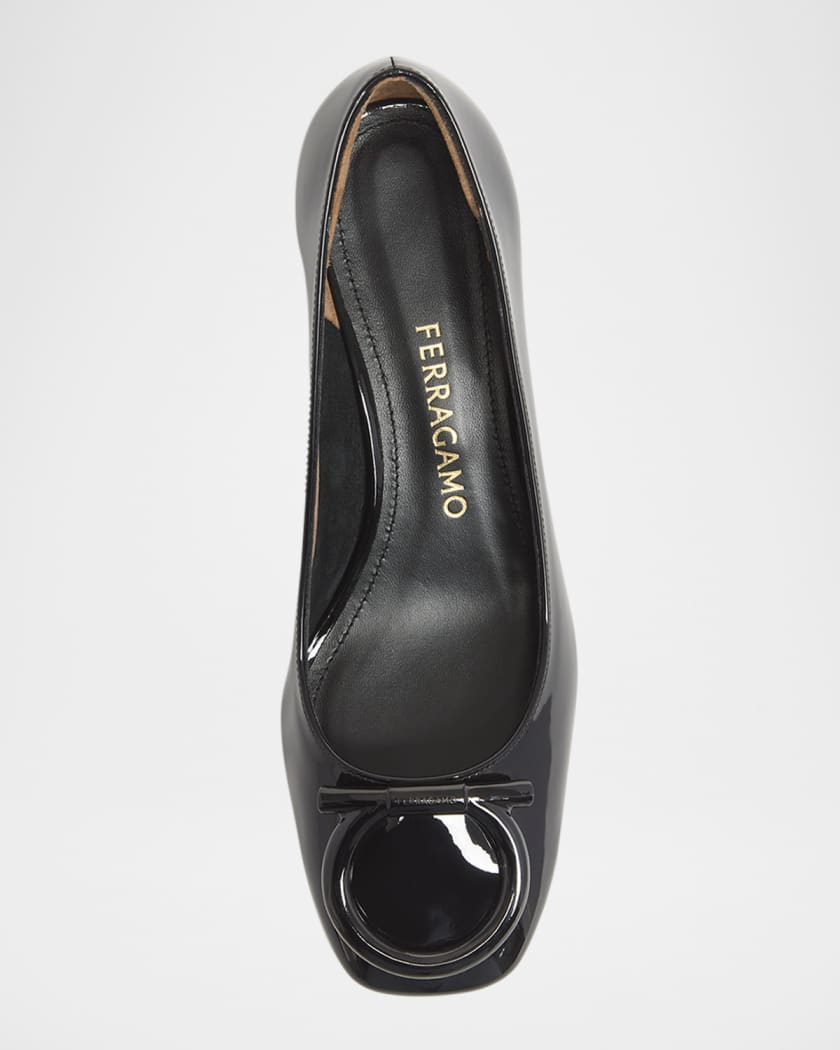Mara Patent Gancini Block-Heel Pumps