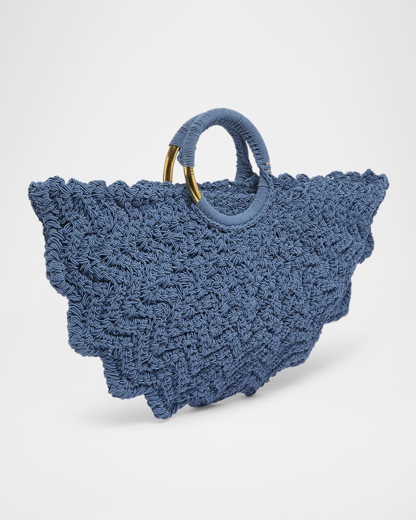 Passementerie Crochet Top-Handle Bag in Fabric 