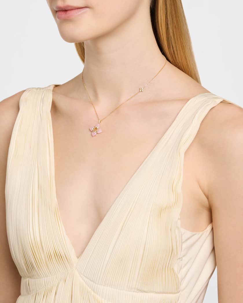 Souffle 18K Yellow Gold Diamond Venetian Princess Necklace with Gemstones